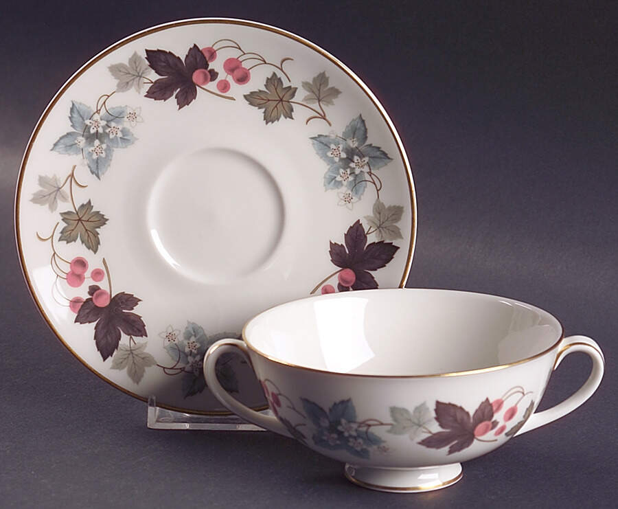 Camelot Footed Cream Soup Bowl & Saucer Set by Royal Doulton-1