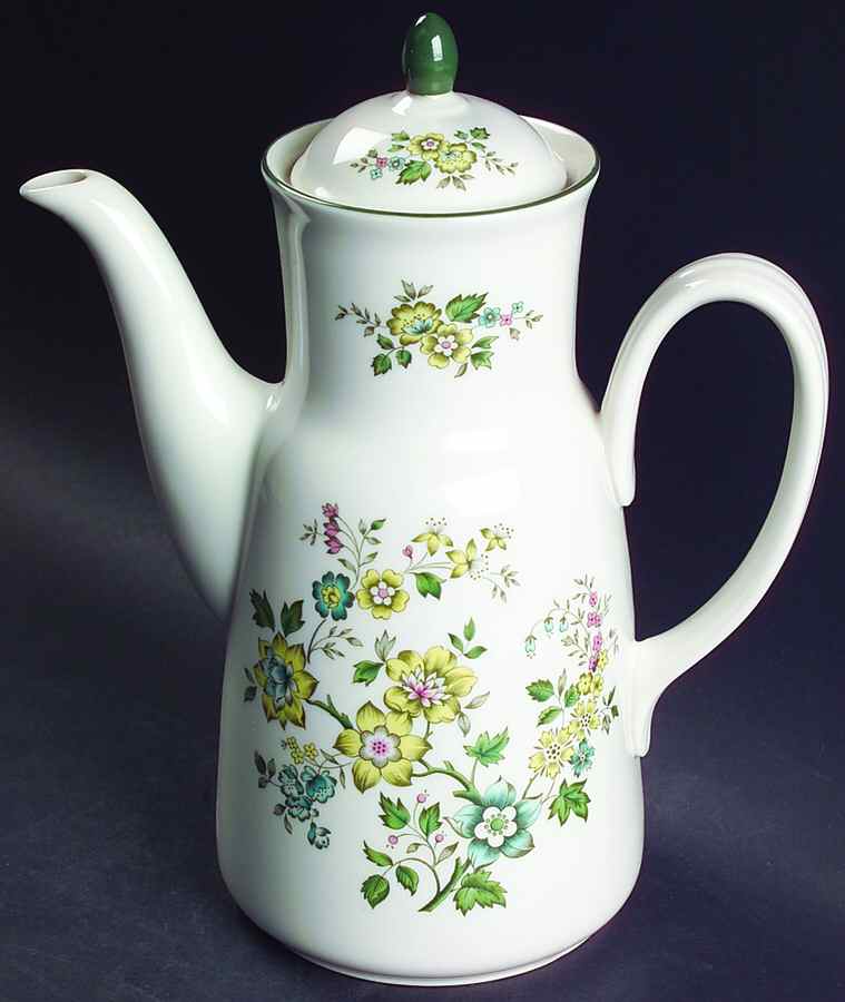 Campagna Green Coffee Pot & Lid by Royal Doulton-1