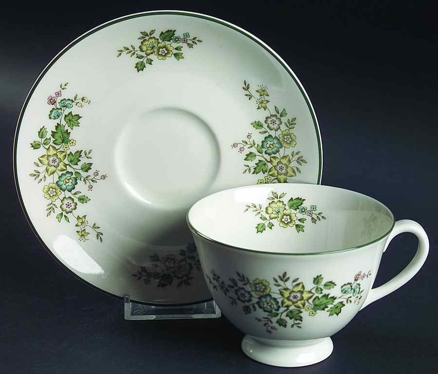 Campagna Green Footed Cup & Saucer Set by Royal Doulton-1