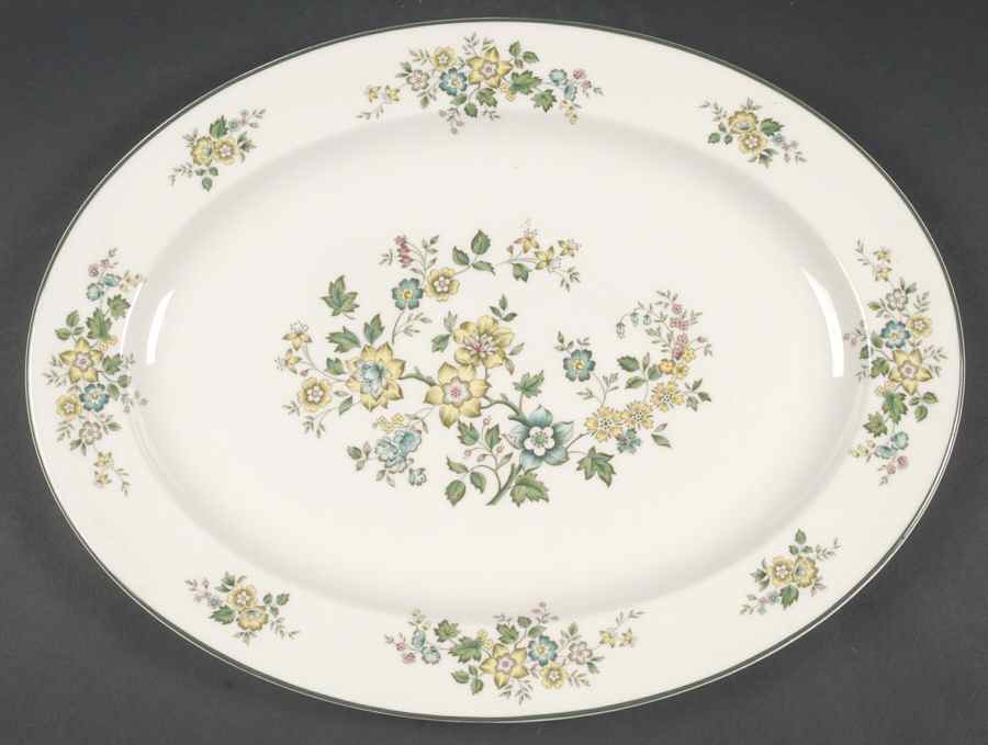 Campagna Green 15" Oval Serving Platter by Royal Doulton-1