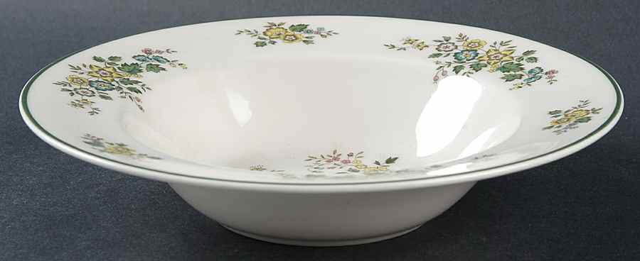 Campagna Green Rim Soup Bowl by Royal Doulton-1
