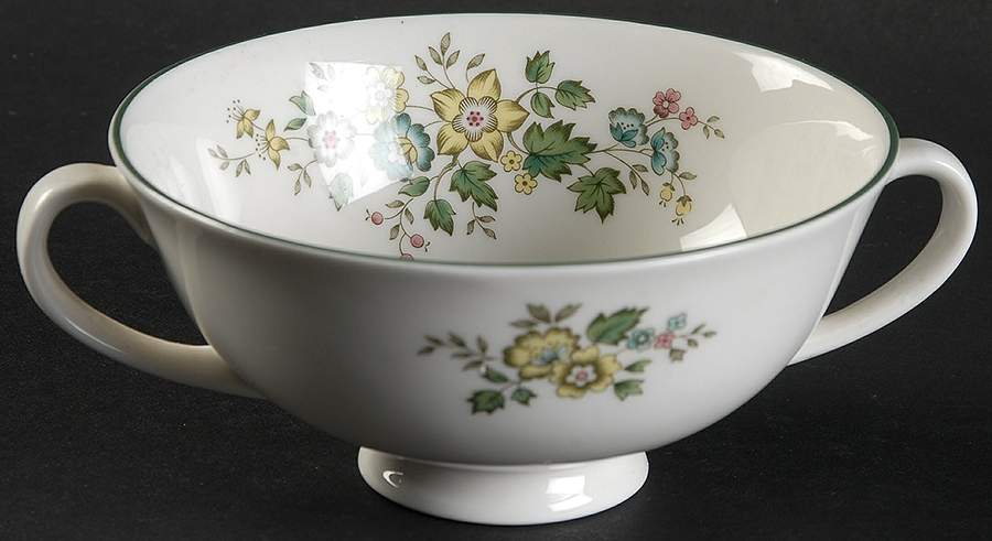 Campagna Green Footed Cream Soup Bowl by Royal Doulton-1