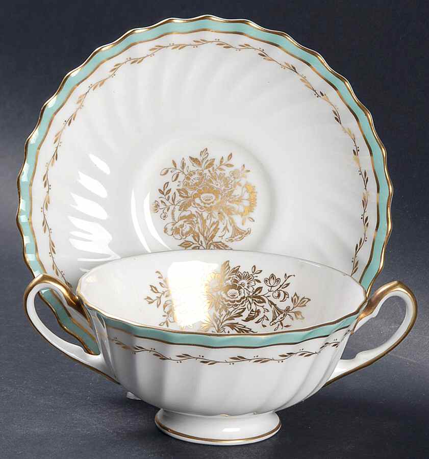 Camrose Footed Cream Soup Bowl & Saucer Set by Royal Doulton-1