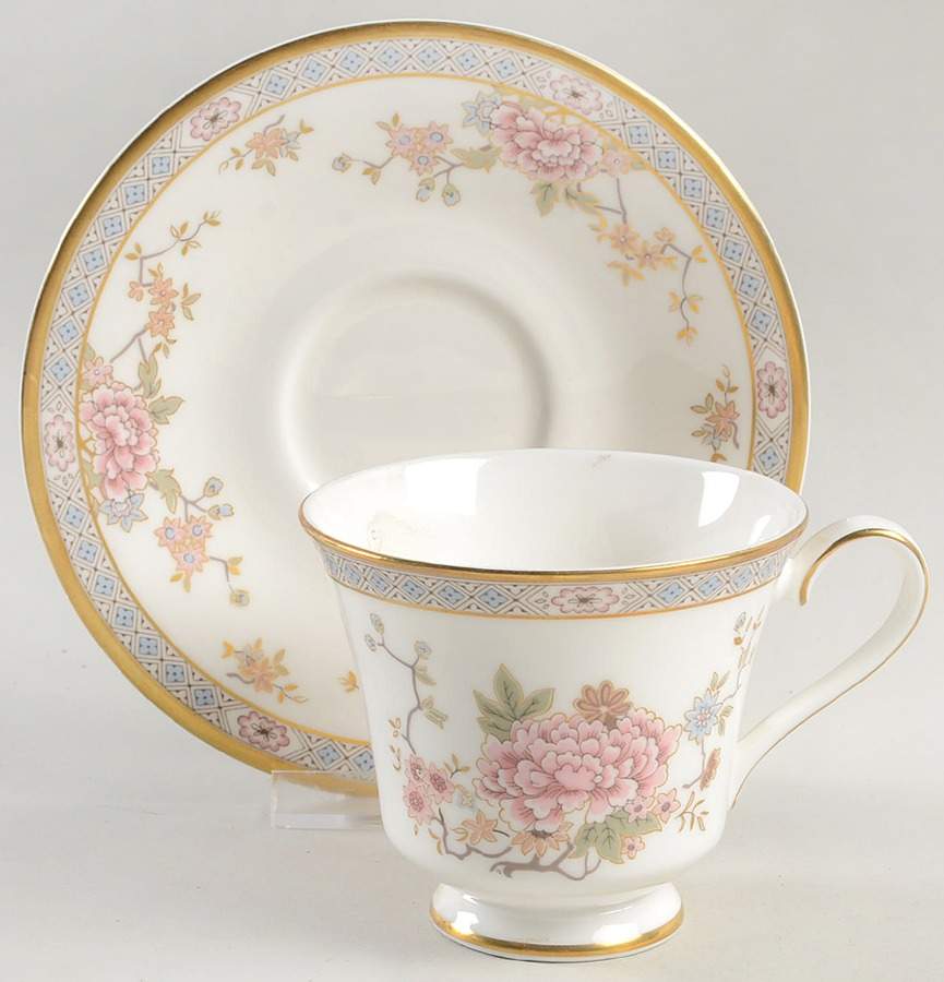 Canton Footed Cup & Saucer Set by Royal Doulton-1