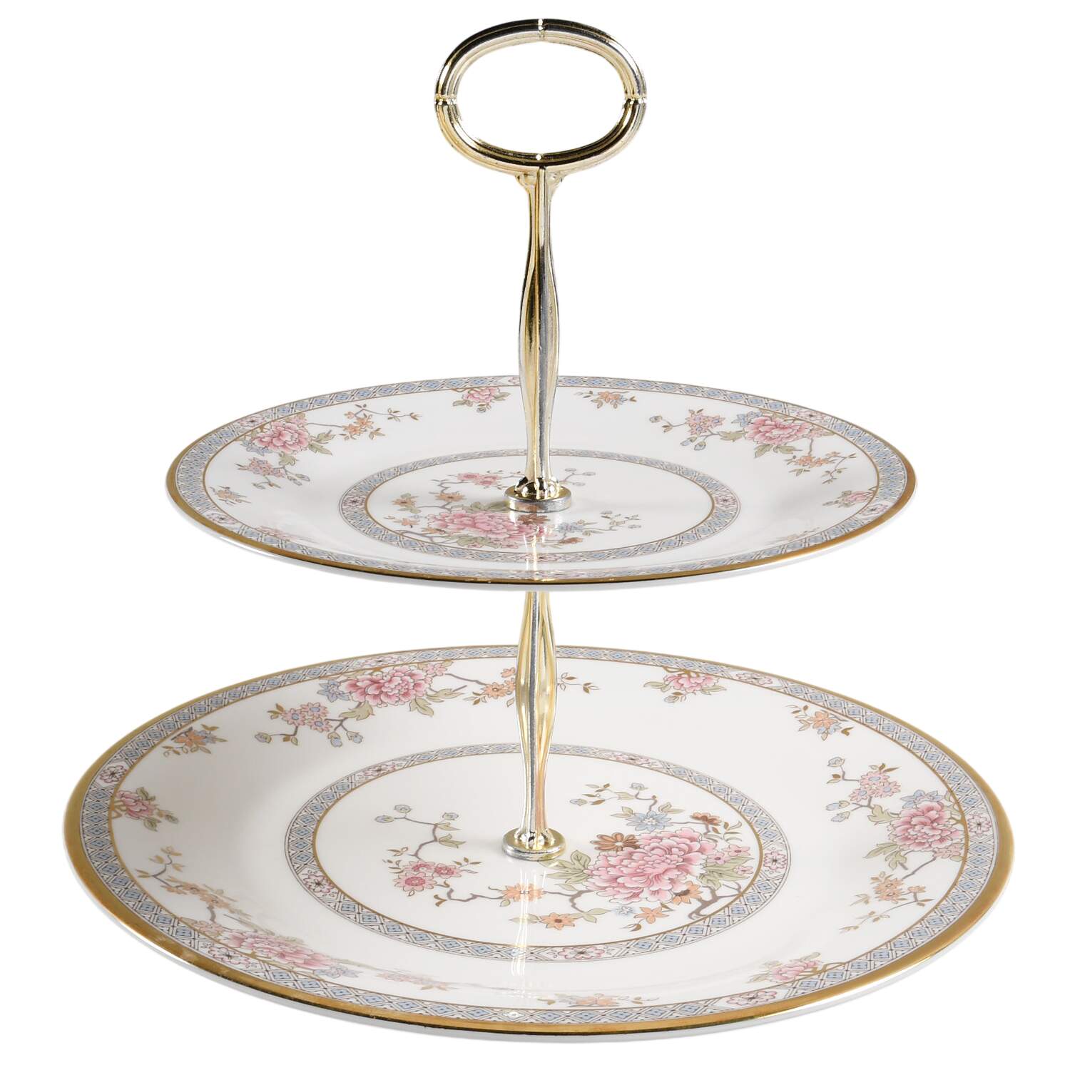 Canton 6 5/8"-10"  2 Tiered Serving Tray (Dp, Sp) HC by Royal Doulton-1