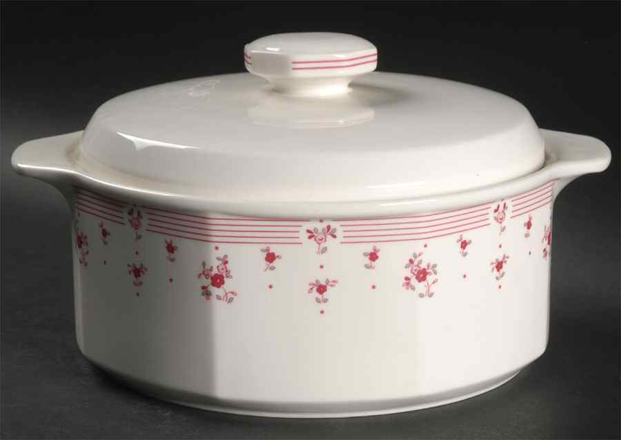 Calico Red 2 Qt Round Covered Casserole by Royal Doulton-1