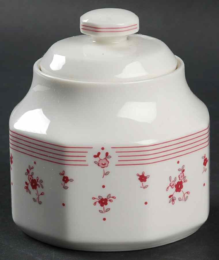 Calico Red Sugar Bowl & Lid by Royal Doulton-1