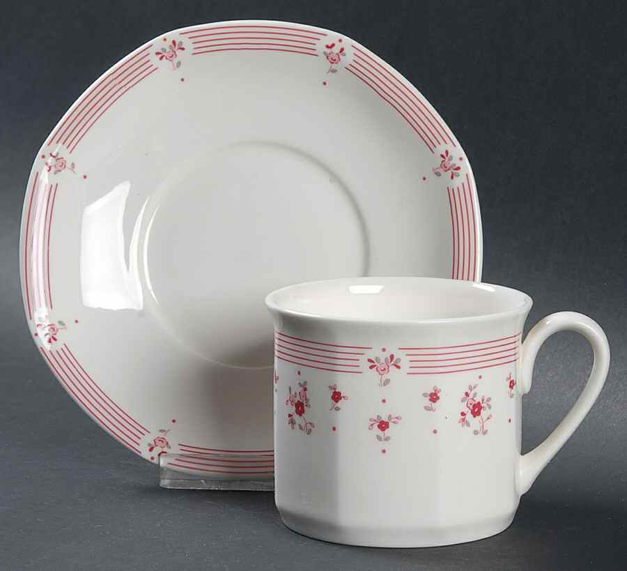 Calico Red Flat Cup & Saucer Set by Royal Doulton-1