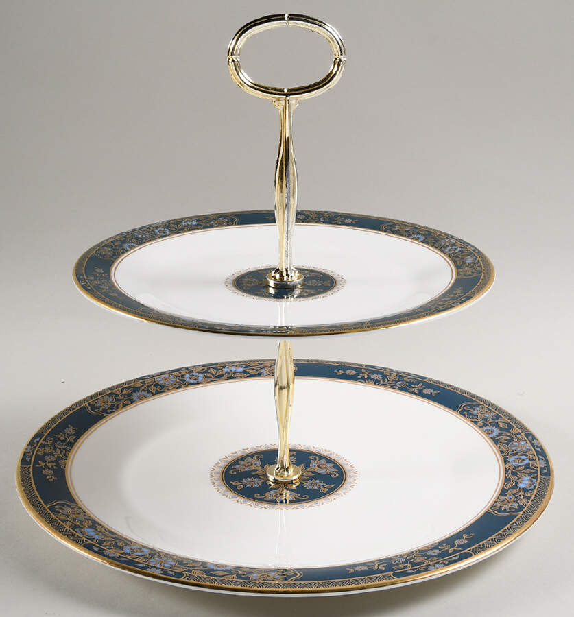 Carlyle 6 5/8"-10"  2 Tiered Serving Tray (Dp, Sp) HC by Royal Doulton-1
