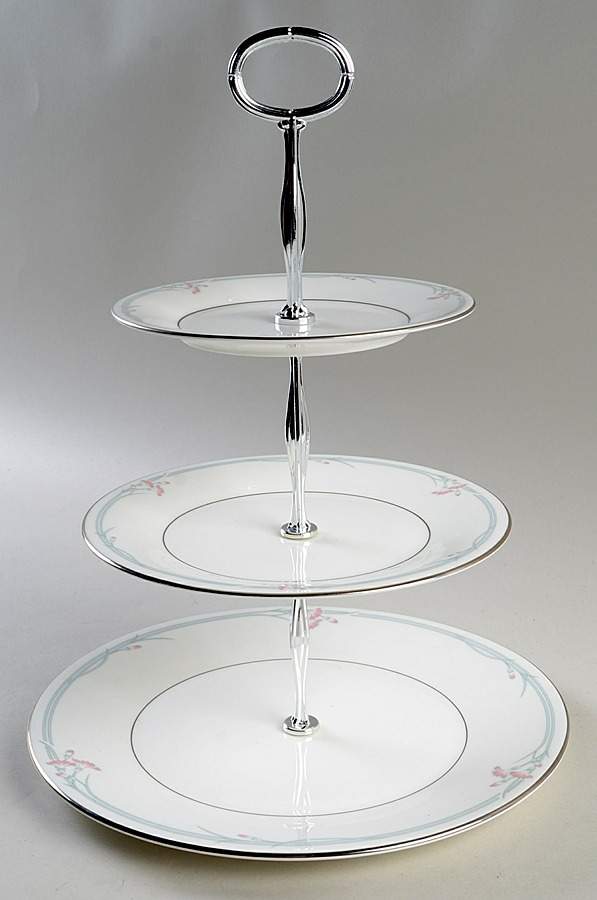 Carnation 3-Tiered Serving Tray (DP, SP, BB) by Royal Doulton-1