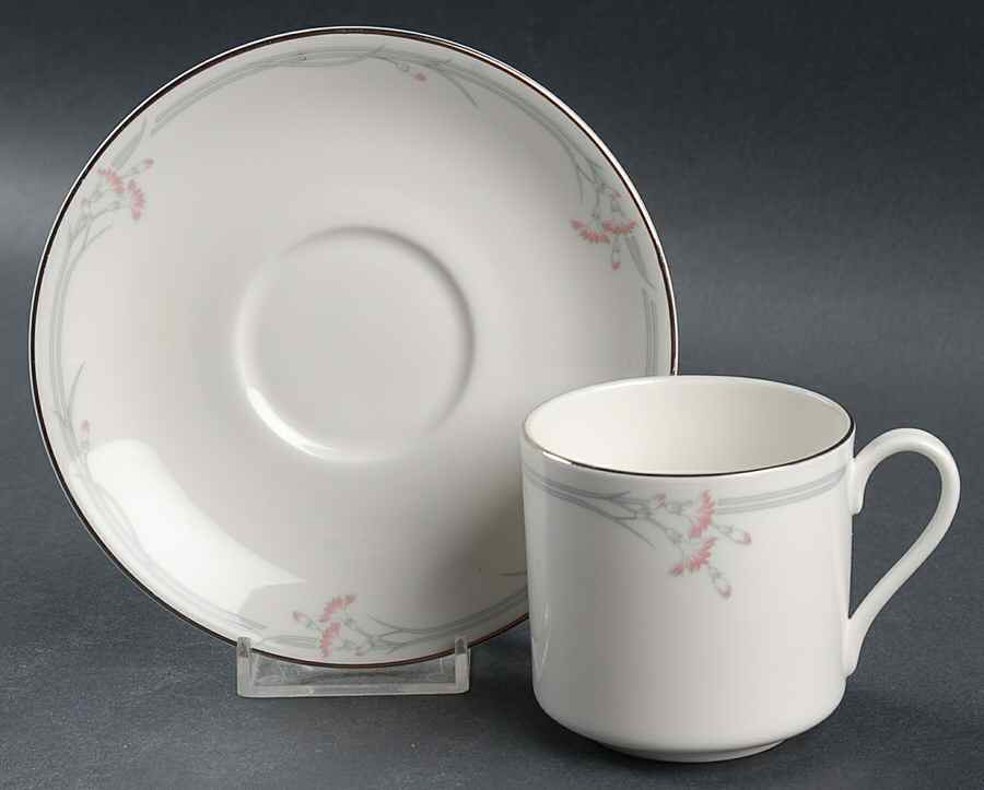 Carnation Flat Demitasse Cup & Saucer Set by Royal Doulton-1