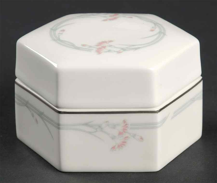 Carnation Hexagonal Box & Lid by Royal Doulton-1