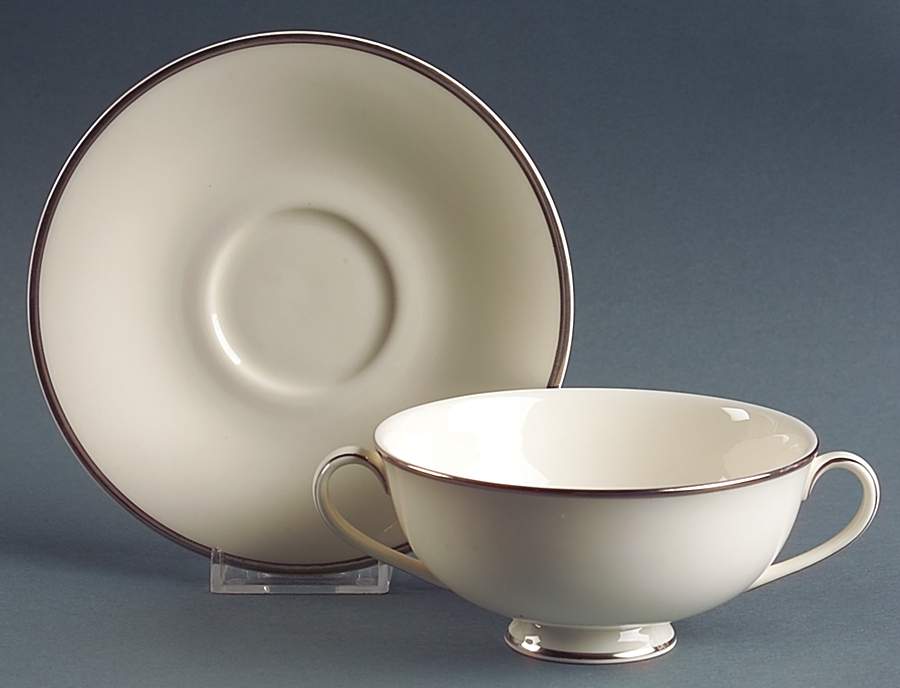 Carolyn Footed Cream Soup Bowl & Saucer Set by Royal Doulton-1