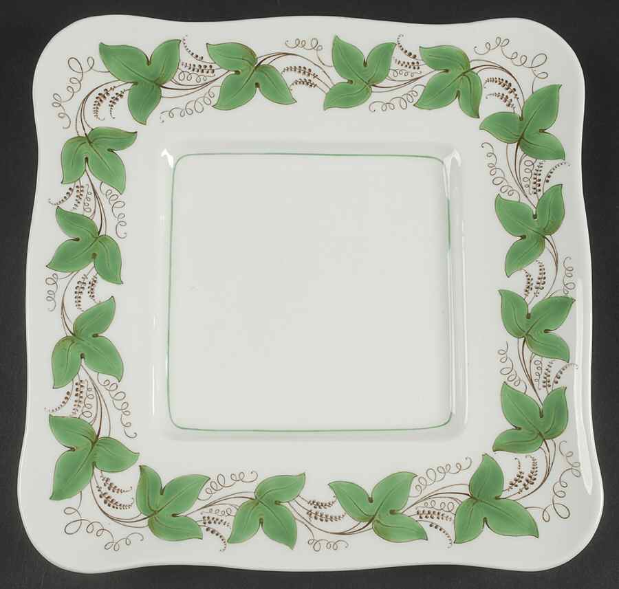 Castleford Green (Green Ivy) 9" Square Cake Plate by Royal Doulton-1