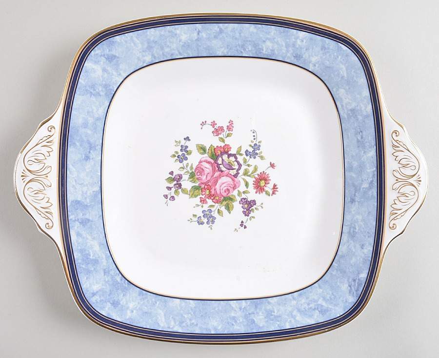 Centennial Rose Square Handled Cake Plate by Royal Doulton-1
