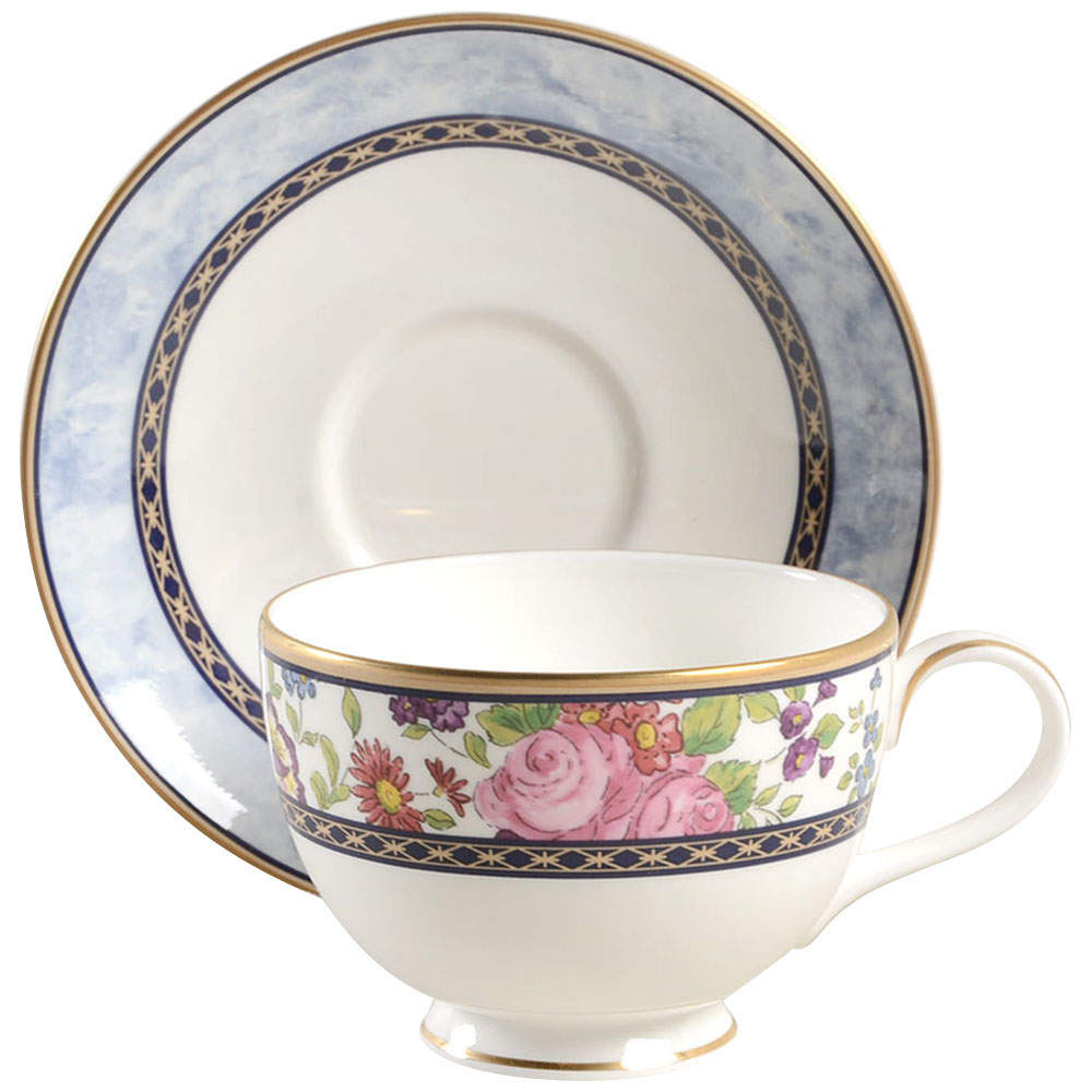 Centennial Rose Footed Cup & Saucer Set by Royal Doulton-1