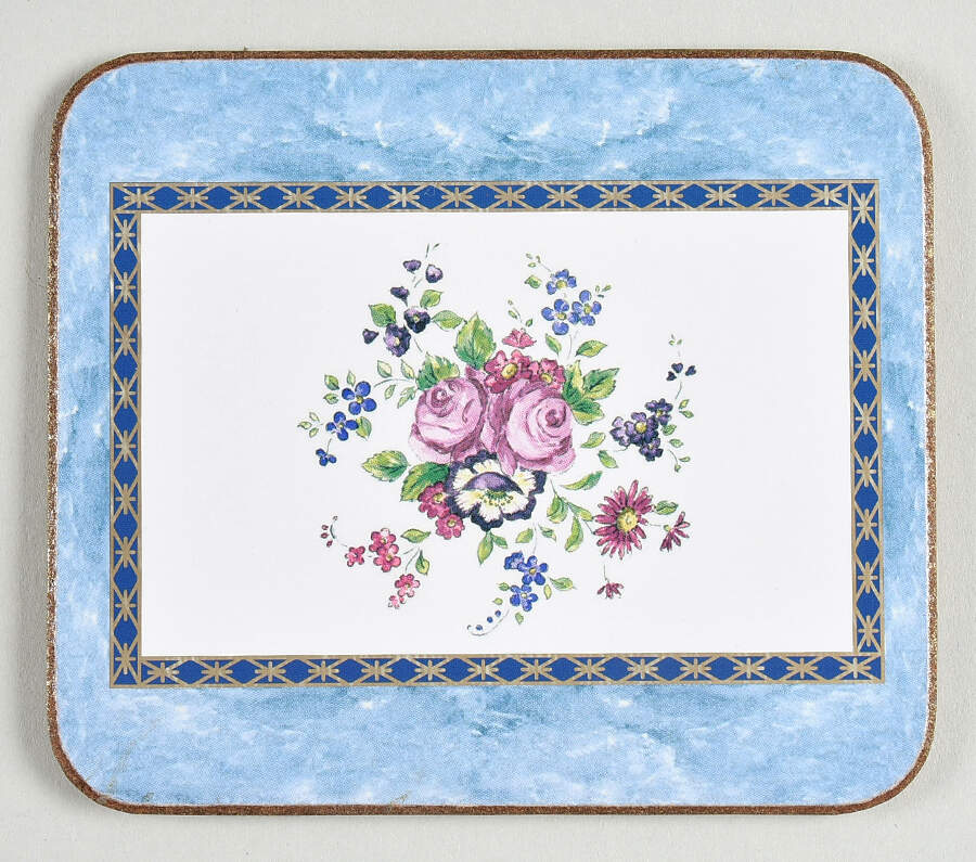 Centennial Rose Rectangular Coaster-Corkback by Royal Doulton-1