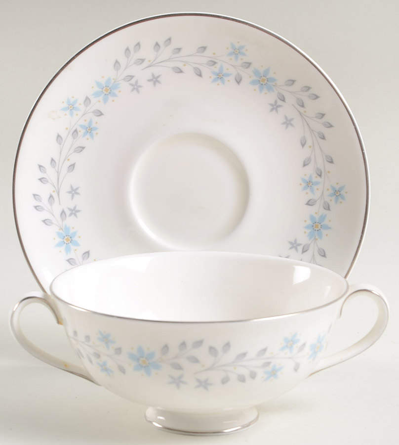 Chalet Footed Cream Soup Bowl & Saucer Set by Royal Doulton-1