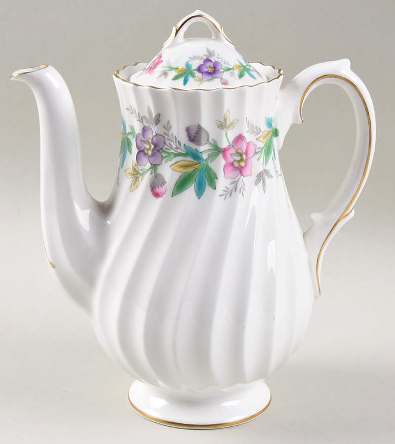 Chatsworth Pink Purple Mini Coffee Pot & Lid by Royal Doulton-1