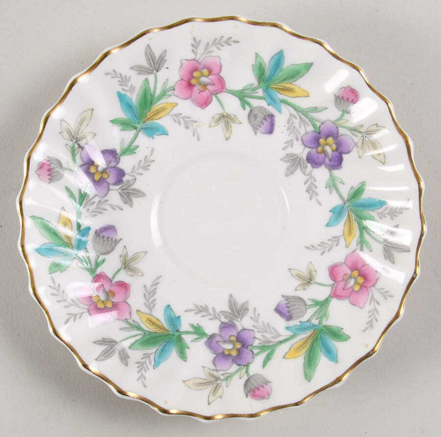 Chatsworth Pink Purple Saucer for Demitasse Cup by Royal Doulton-1