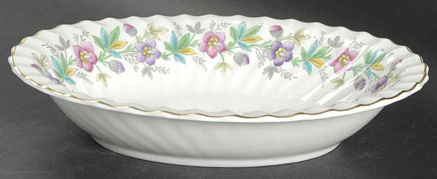 Chatsworth Pink Purple 10" Oval Vegetable Bowl by Royal Doulton-1