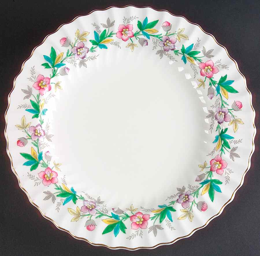 Chatsworth Pink Purple 12" Chop Plate (Round Platter) by Royal Doulton-1