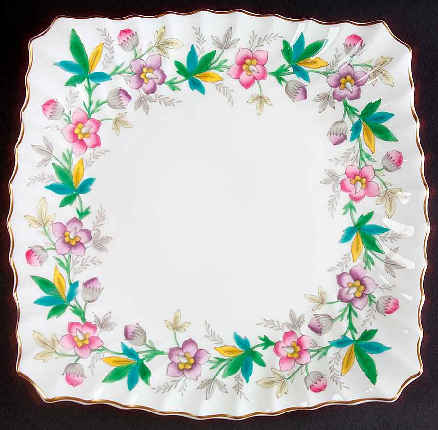 Chatsworth Pink Purple Square Cake Plate by Royal Doulton-1