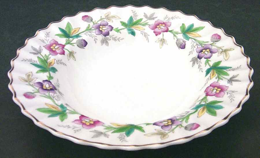 Chatsworth Pink Purple Rim Soup Bowl by Royal Doulton-1
