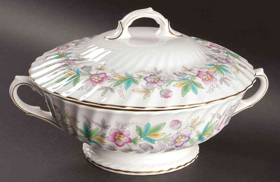 Chatsworth Pink Purple Round Covered Vegetable by Royal Doulton-1