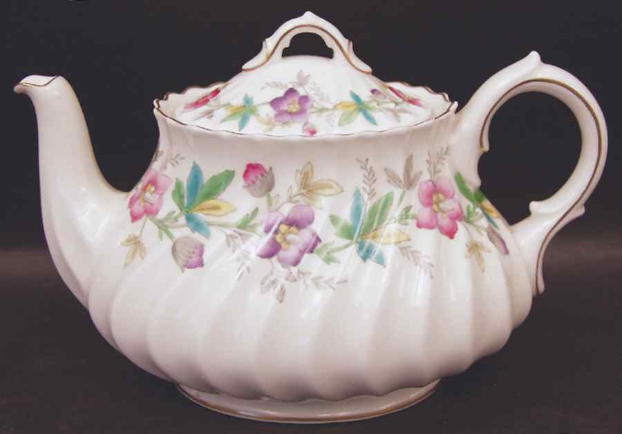 Chatsworth Pink Purple Teapot & Lid by Royal Doulton-1