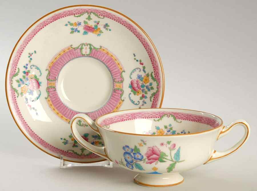 The Charlotte Footed Cream Soup Bowl & Saucer Set by Royal Doulton-1