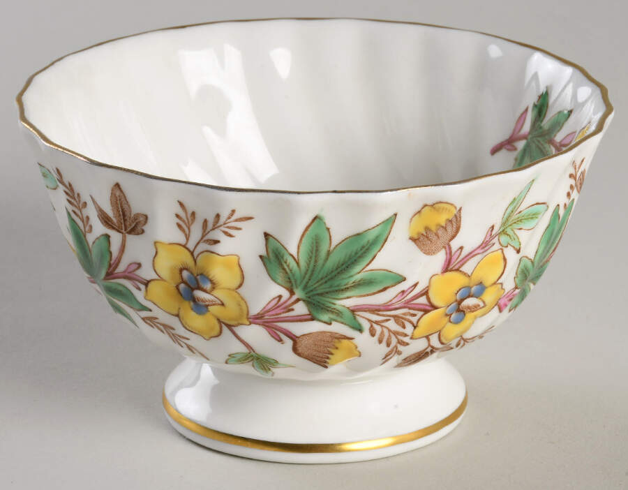 Chatsworth Yellow Green Open Sugar Bowl by Royal Doulton-1
