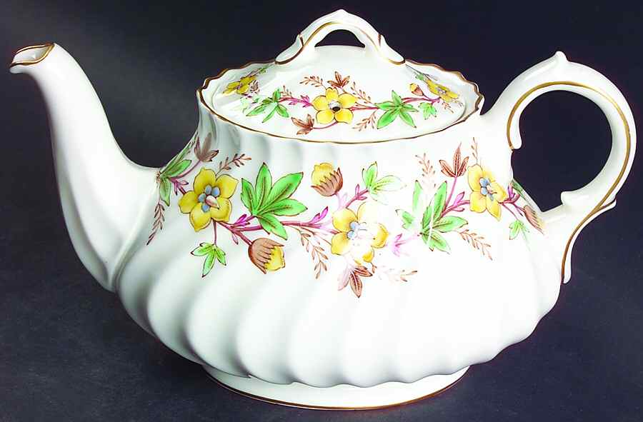 Chatsworth Yellow Green Teapot & Lid by Royal Doulton-1