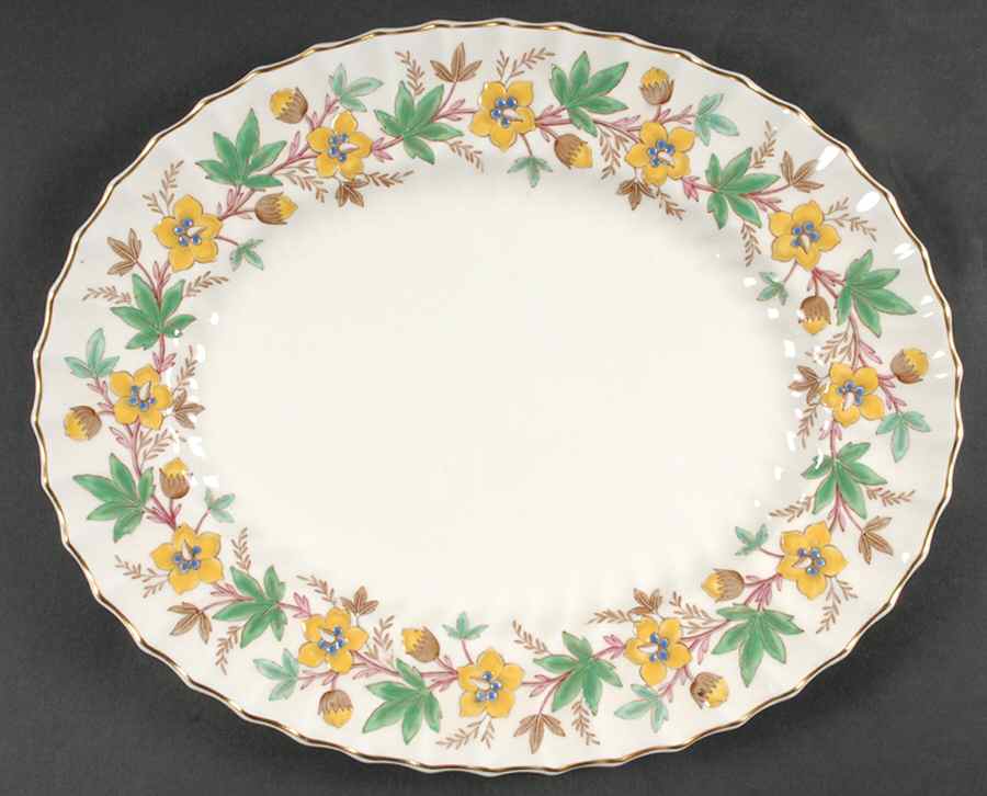 Chatsworth Yellow Green 14" Oval Serving Platter by Royal Doulton-1