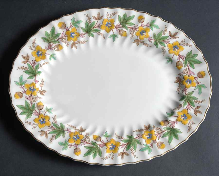 Chatsworth Yellow Green 12" Oval Serving Platter by Royal Doulton-1