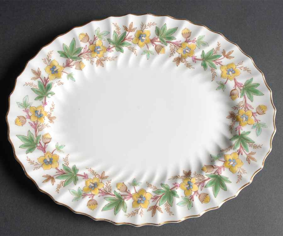 Chatsworth Yellow Green 10" Oval Serving Platter by Royal Doulton-1