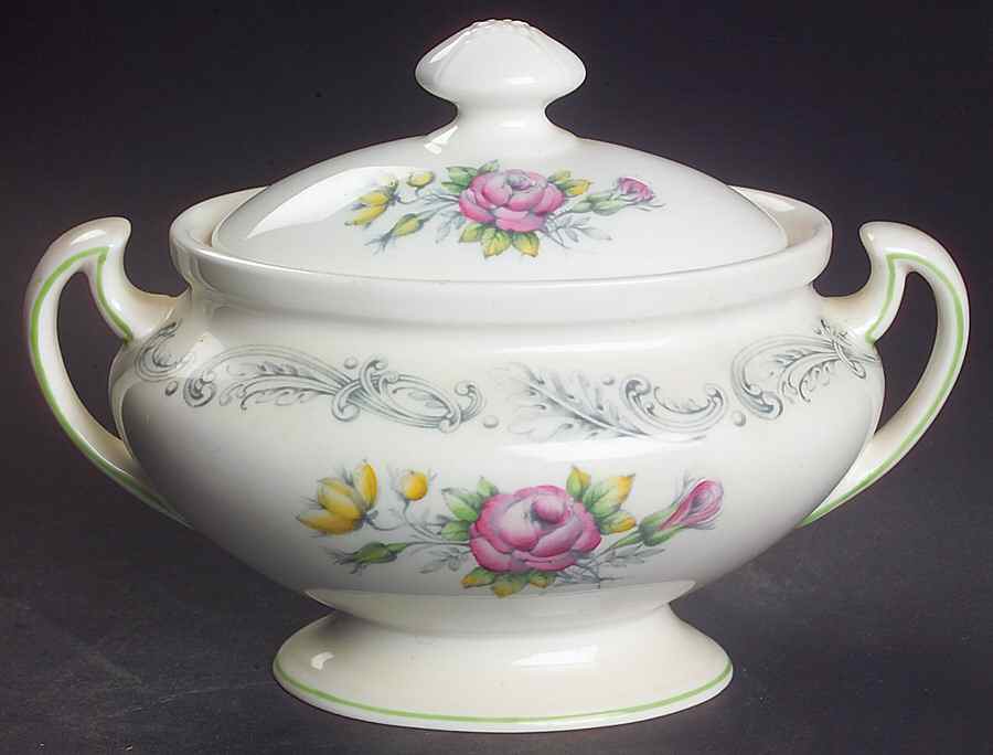 Chantilly Rose Sugar Bowl & Lid by Royal Doulton-1
