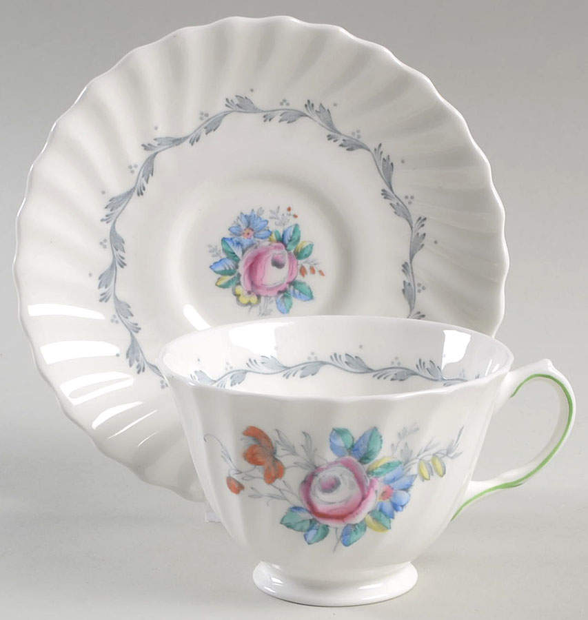 Chelsea Rose Footed Cup & Saucer Set by Royal Doulton-1