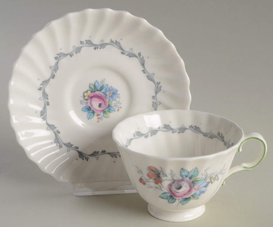Chelsea Rose Footed Cup & Saucer Set by Royal Doulton-1