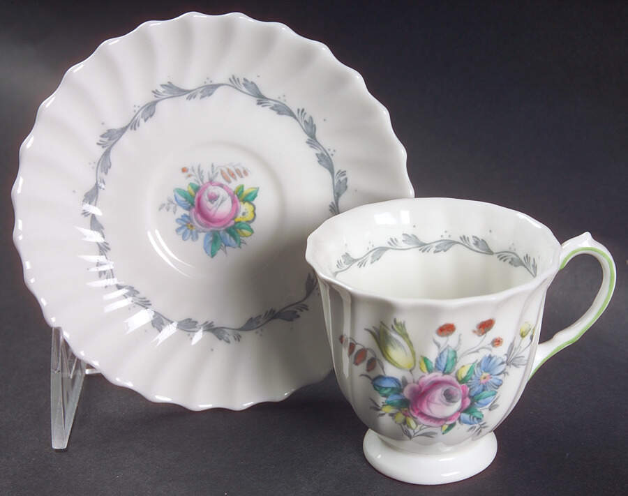 Chelsea Rose Footed Demitasse Cup & Saucer Set by Royal Doulton-1