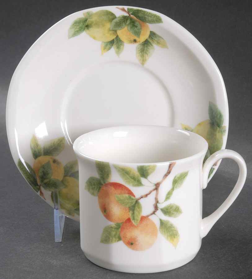 Citrus Grove Flat Cup & Saucer Set by Royal Doulton-1