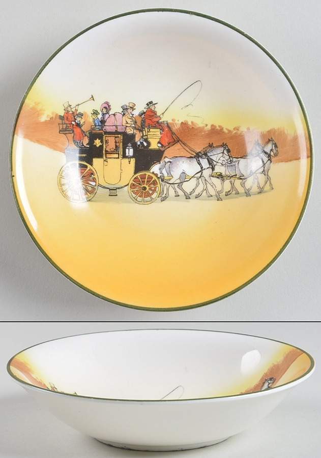 Coaching Days (Smooth, Bone) Fruit/Dessert (Sauce) Bowl by Royal Doulton-1