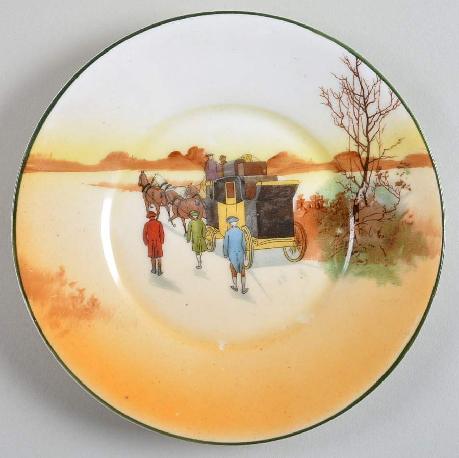 Coaching Days (Smooth, Bone) Bread & Butter Plate by Royal Doulton-1