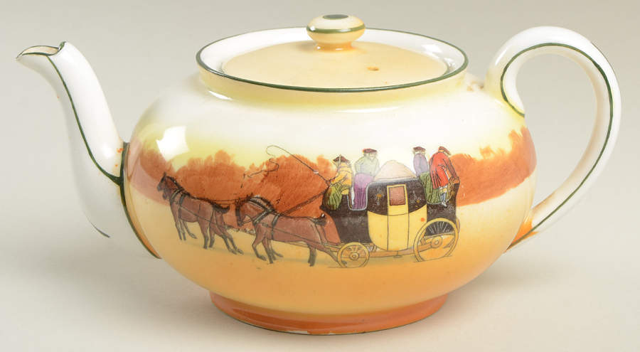 Coaching Days (Smooth, Bone) Mini Teapot & Lid by Royal Doulton-1