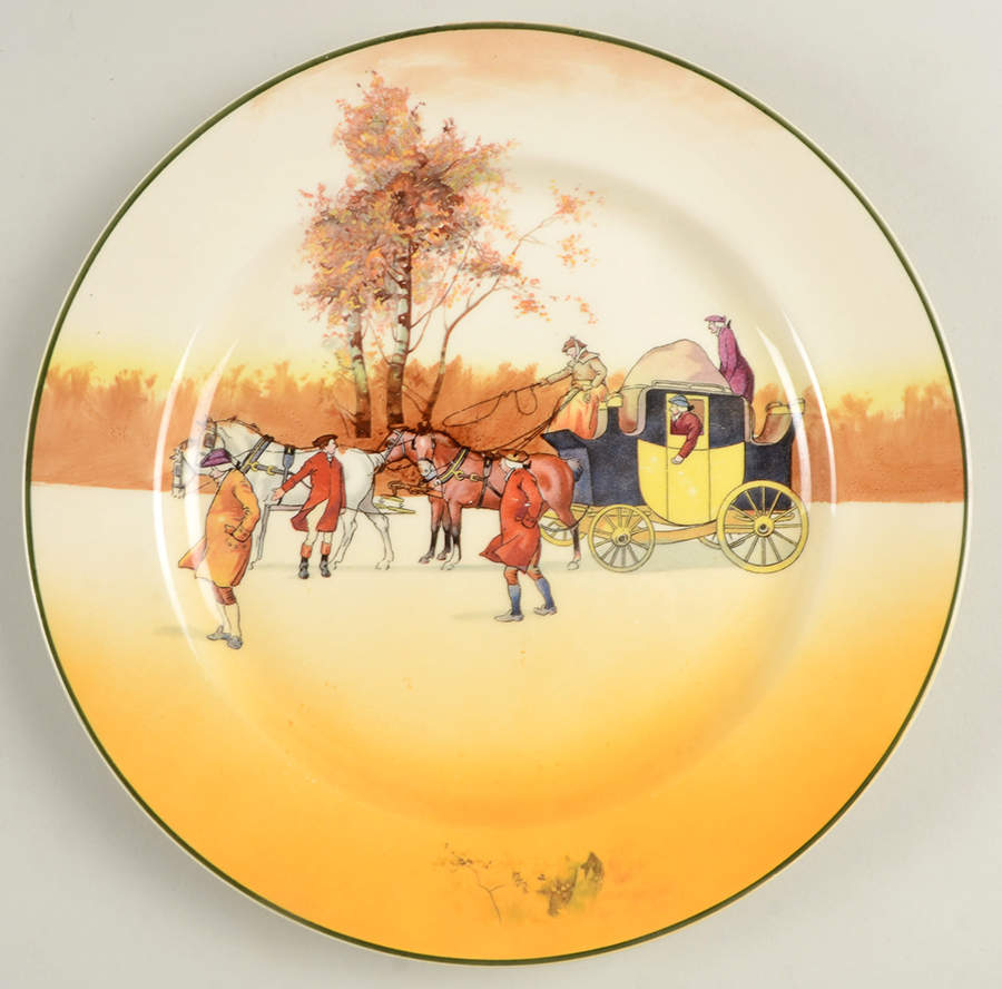 Coaching Days (Smooth, Bone) Luncheon Plate by Royal Doulton-1