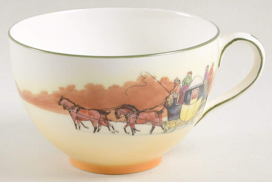Coaching Days (Smooth, Bone) Flat Cup by Royal Doulton-1