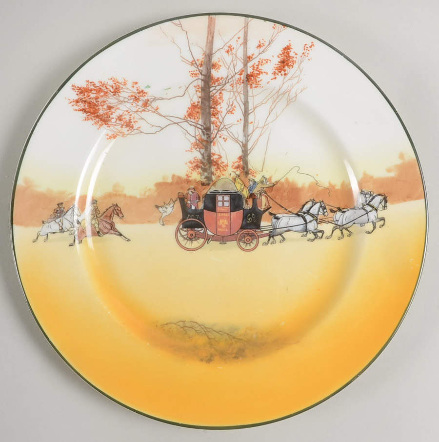 Coaching Days (Smooth, Bone) Dinner Plate by Royal Doulton-1