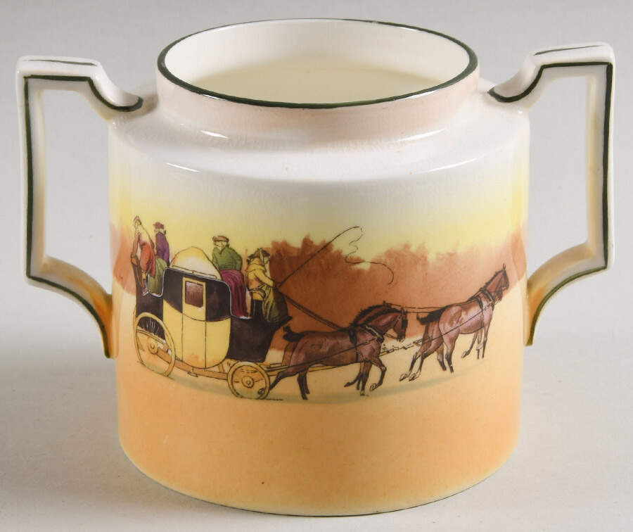 Coaching Days (Smooth, Bone) Sugar Bowl No Lid by Royal Doulton-1