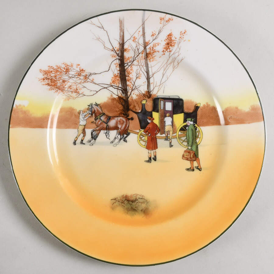 Coaching Days (Smooth, Bone) Dinner Plate by Royal Doulton-1