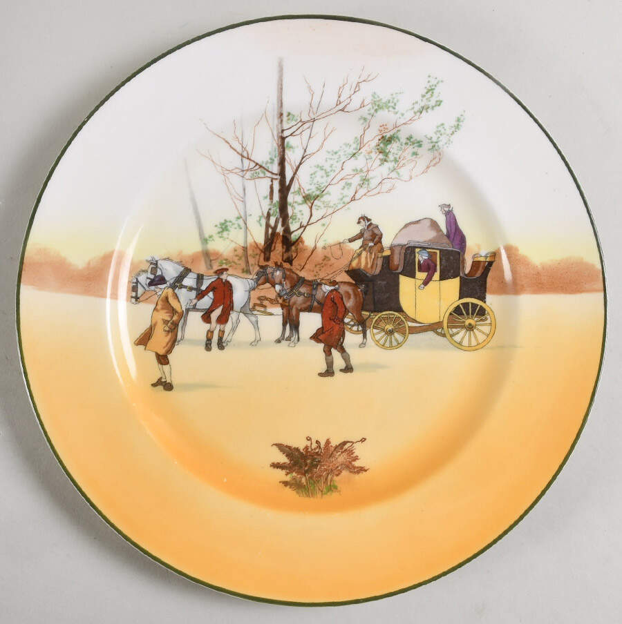 Coaching Days (Smooth, Bone) Dinner Plate by Royal Doulton-1
